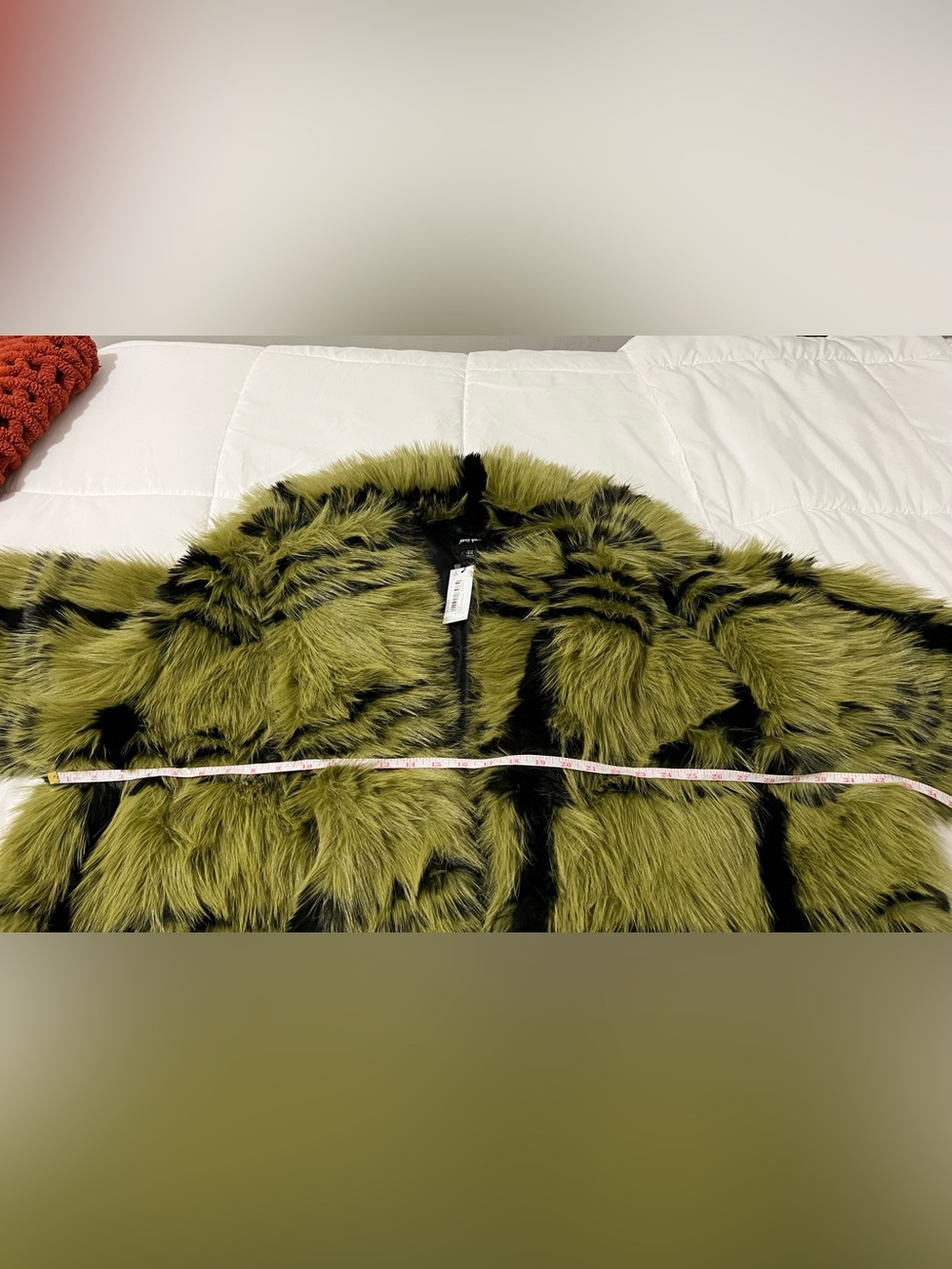Nasty Gal Green Plaid Faux Fur Coat - Picture 3 of 8